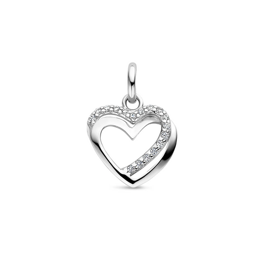 hanger hart zirkonia zilver gerhodineerd