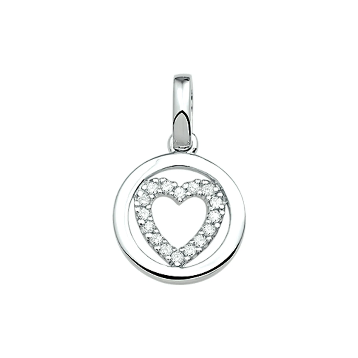 hanger hart zirkonia zilver gerhodineerd
