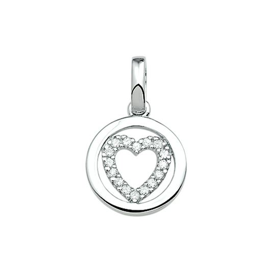 hanger hart zirkonia zilver gerhodineerd