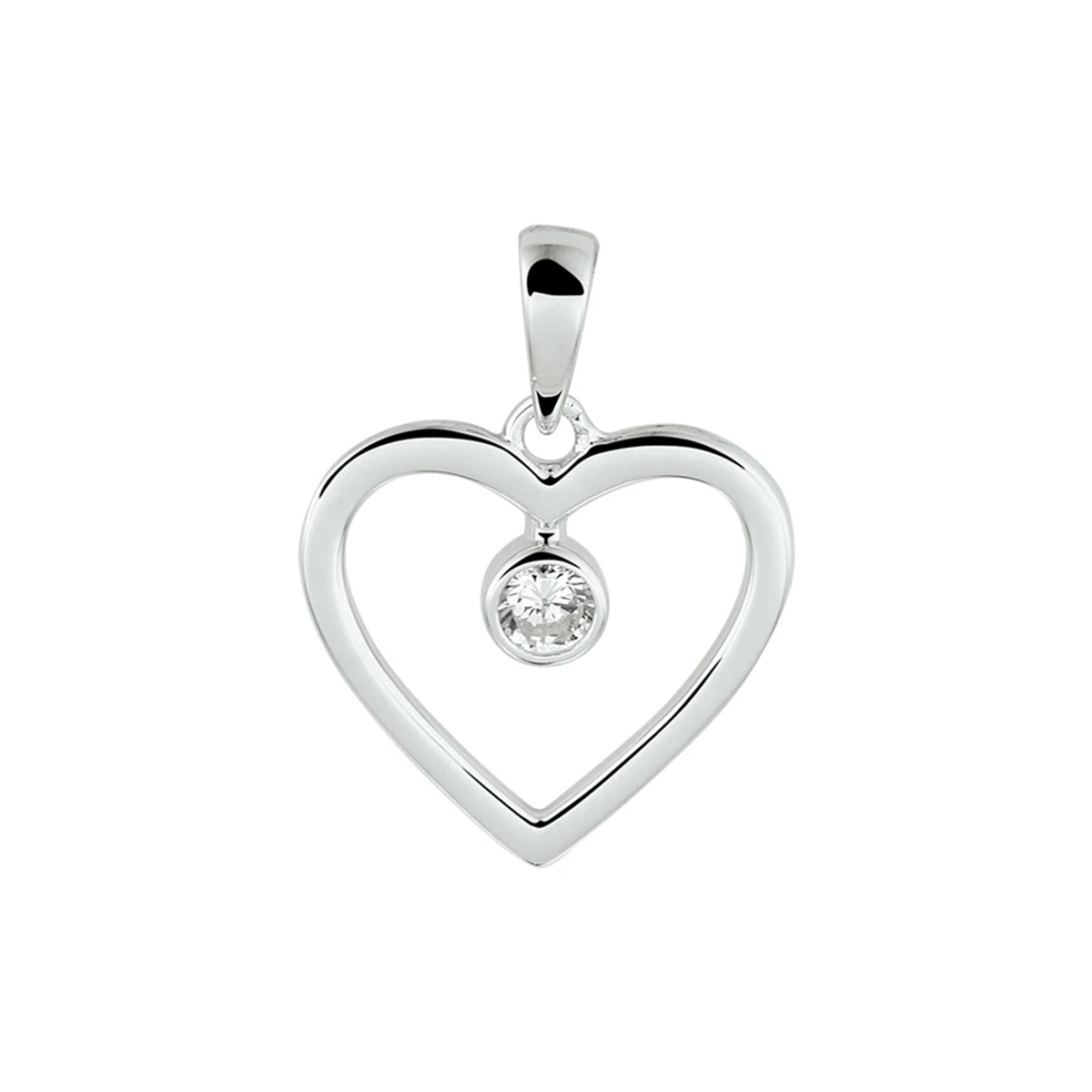 hanger hart zirkonia zilver gerhodineerd