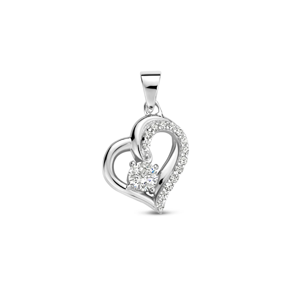 hanger hart zirkonia zilver gerhodineerd