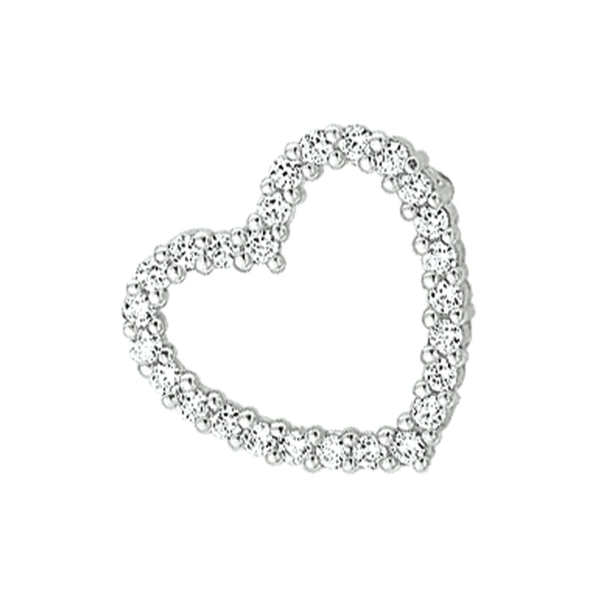 hanger hart zirkonia zilver gerhodineerd