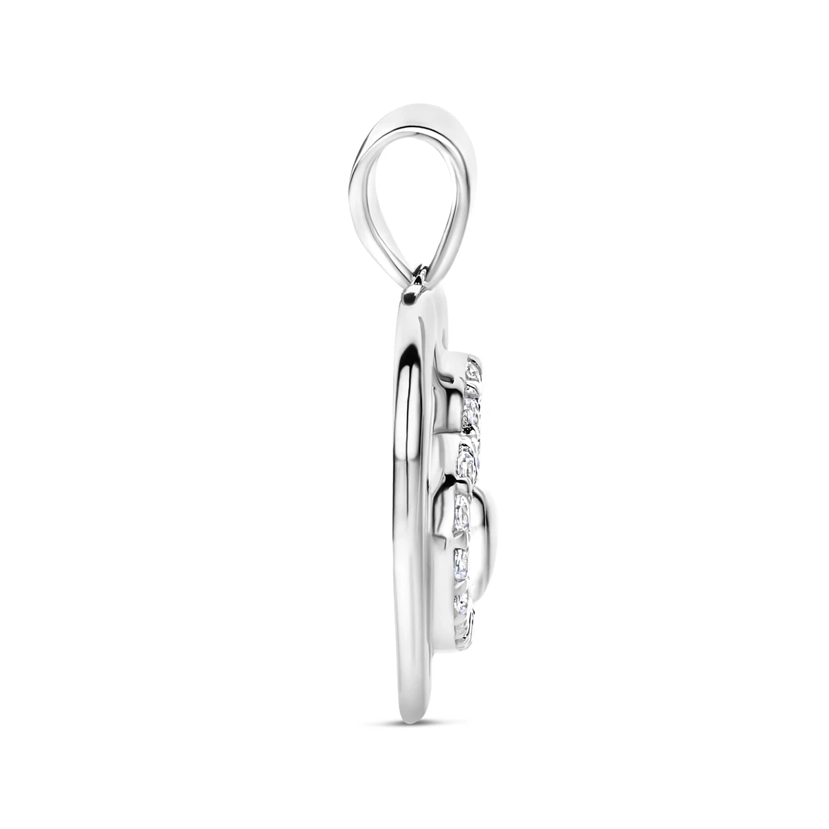 hanger hart zirkonia zilver gerhodineerd