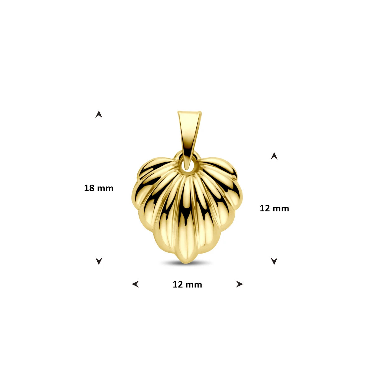 hanger hartje 18 mm 14K geelgoud