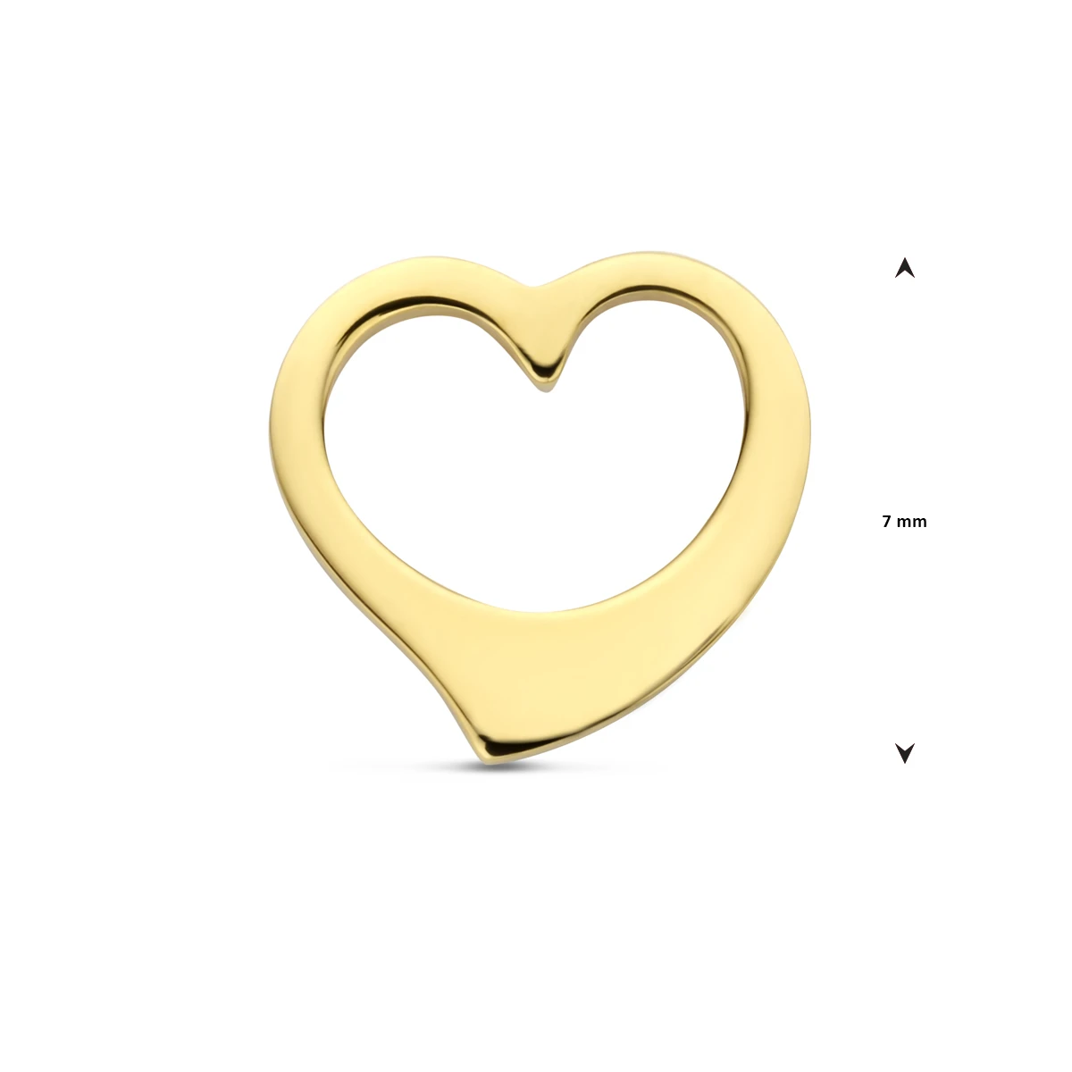 hanger hartje 7 mm 14K geelgoud