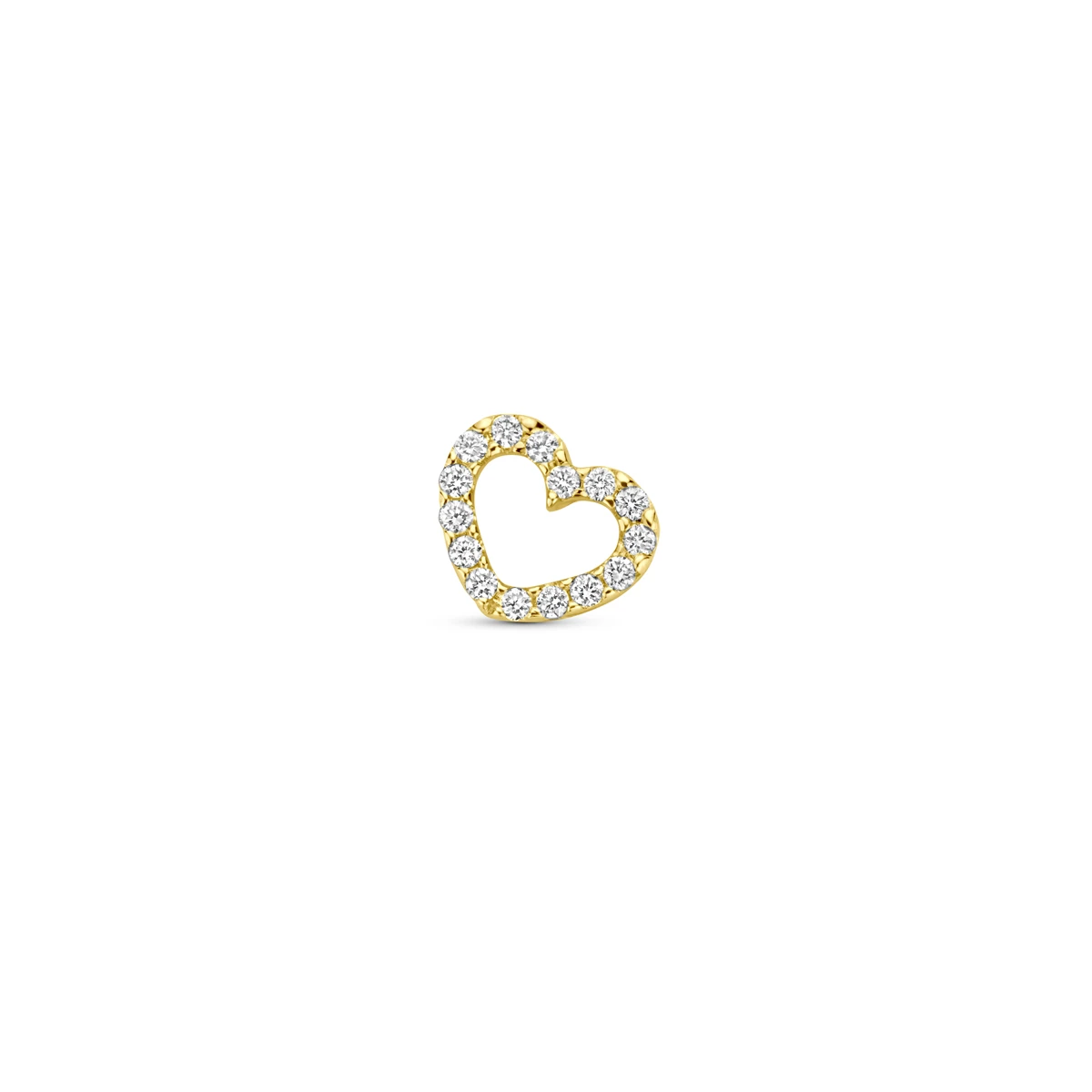 hanger hartje diamant 0.04ct h si 5 mm 14K geelgoud