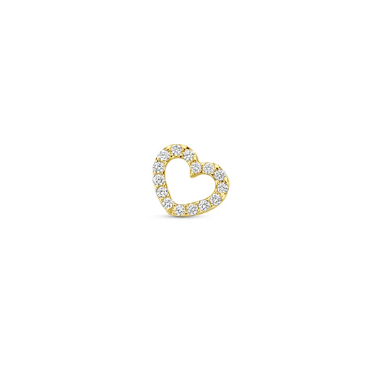 hanger hartje diamant 0.04ct h si 5 mm 14K geelgoud