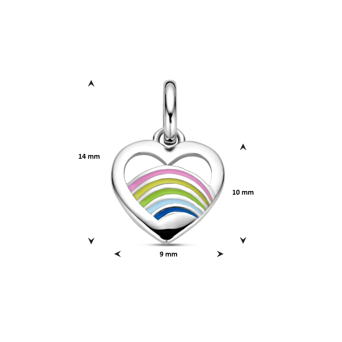 hanger hartje emaille zilver gerhodineerd