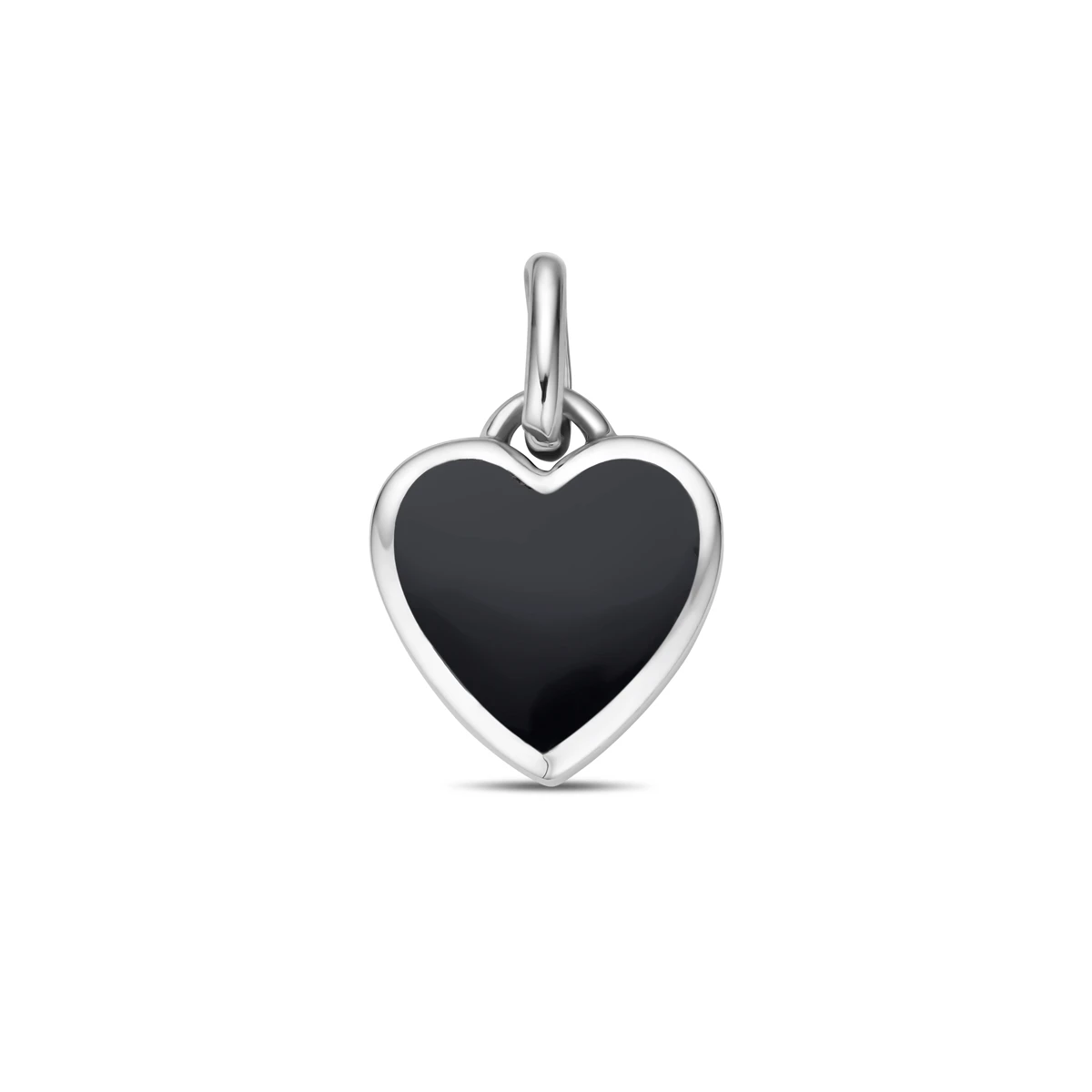 hanger hartje onyx zilver gerhodineerd