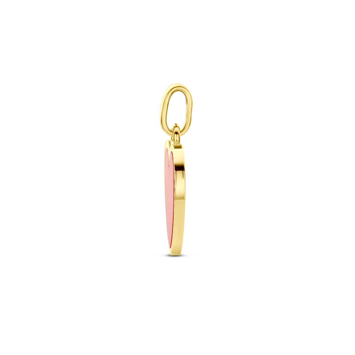 hanger hartje rode epoxy 14K geelgoud