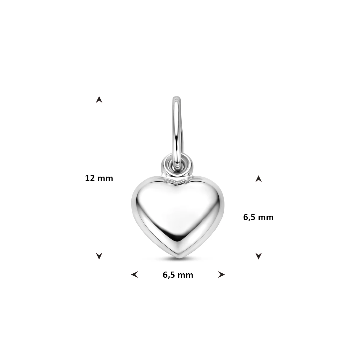 hanger hartje zilver gerhodineerd