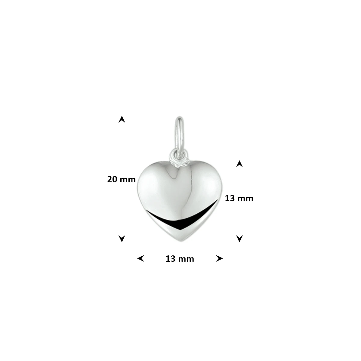 hanger hartje zilver gerhodineerd