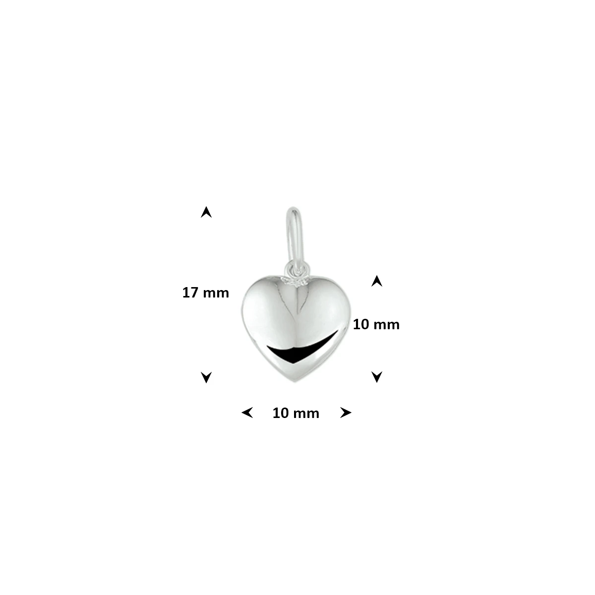 hanger hartje zilver gerhodineerd