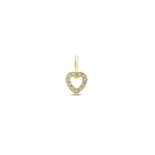 hanger hartje zirkonia 6 mm 14K geelgoud