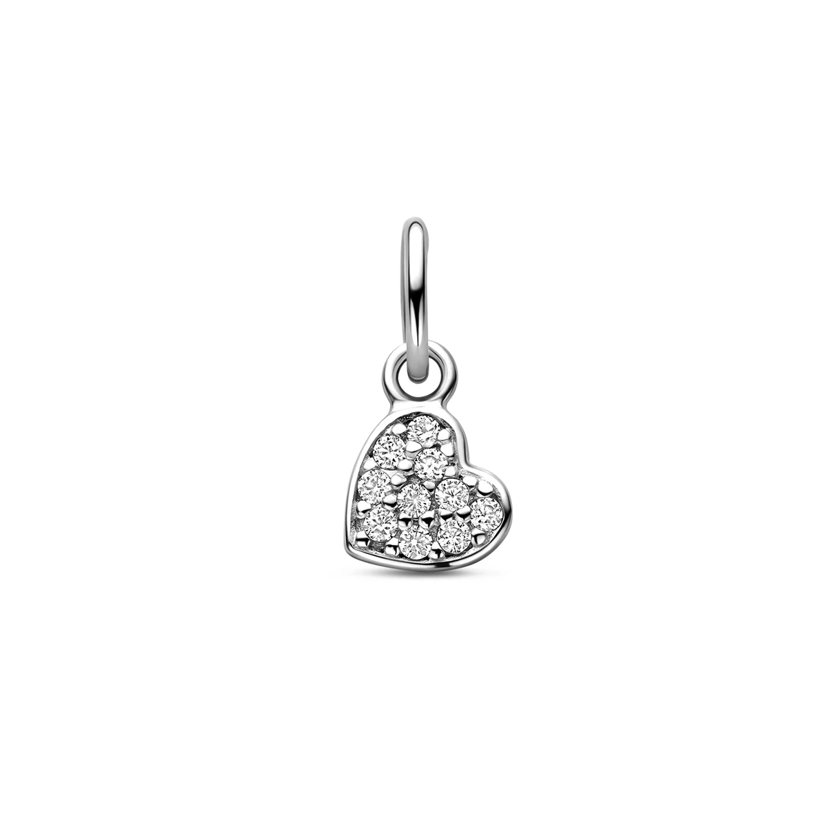 hanger hartje zirkonia 8,5 mm zilver gerhodineerd
