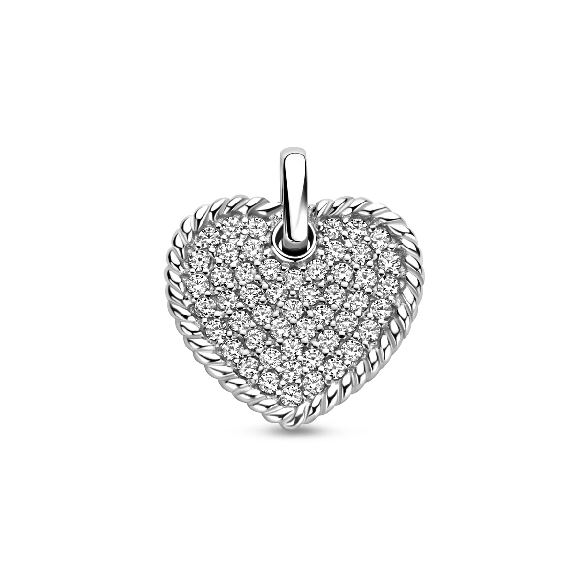 hanger hartje zirkonia 14 mm zilver gerhodineerd