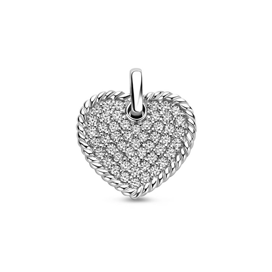 hanger hartje zirkonia 14 mm zilver gerhodineerd