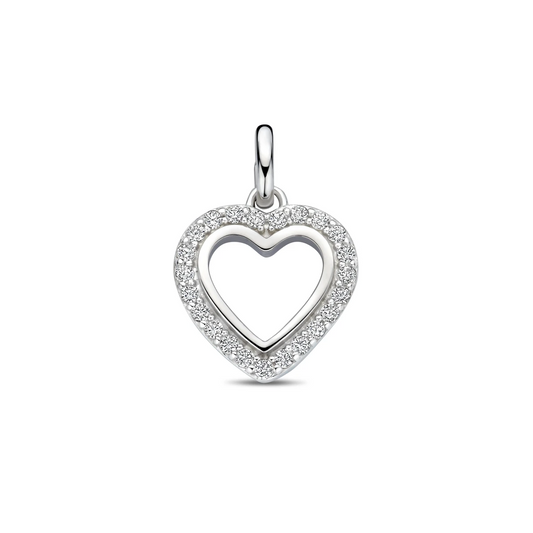 hanger hartje zirkonia 12 mm zilver gerhodineerd