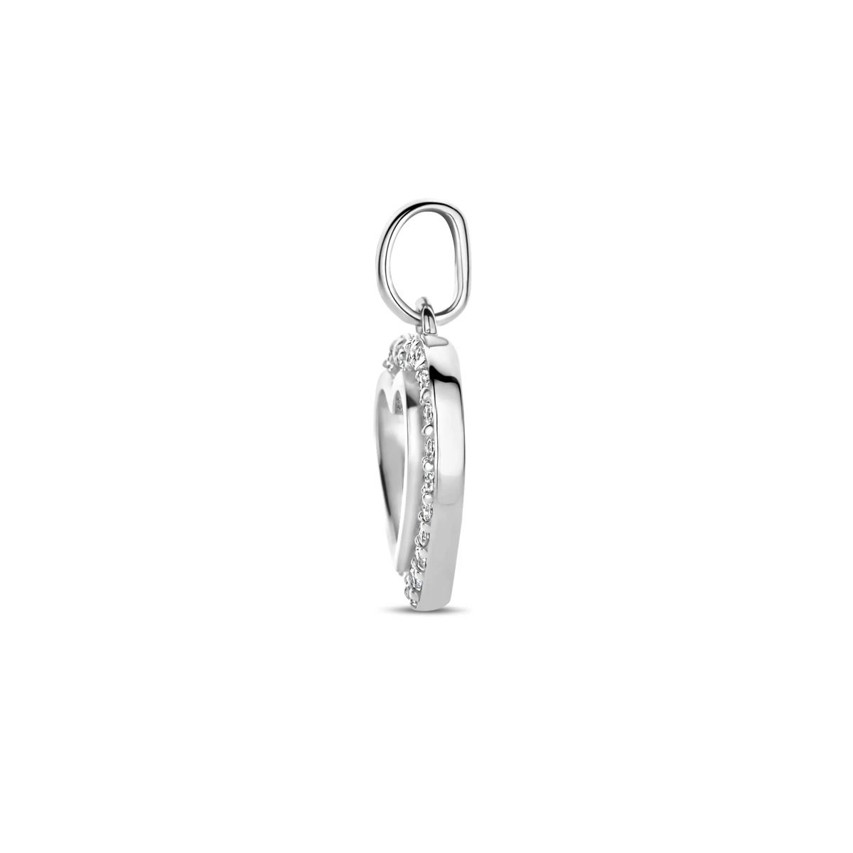 hanger hartje zirkonia 12 mm zilver gerhodineerd