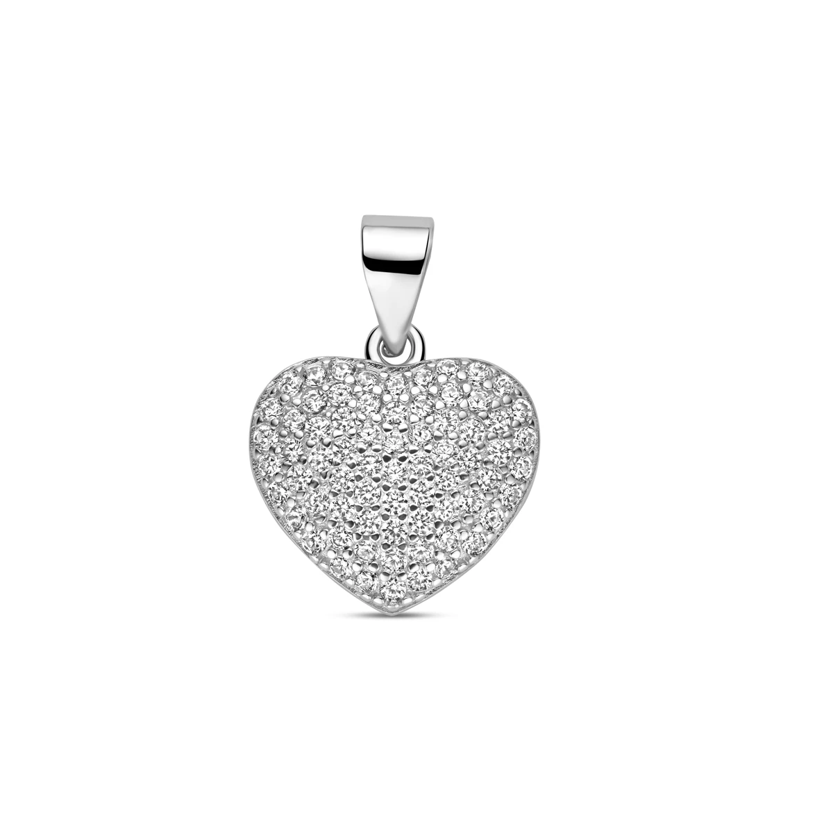 hanger hartje zirkonia 12 mm zilver gerhodineerd