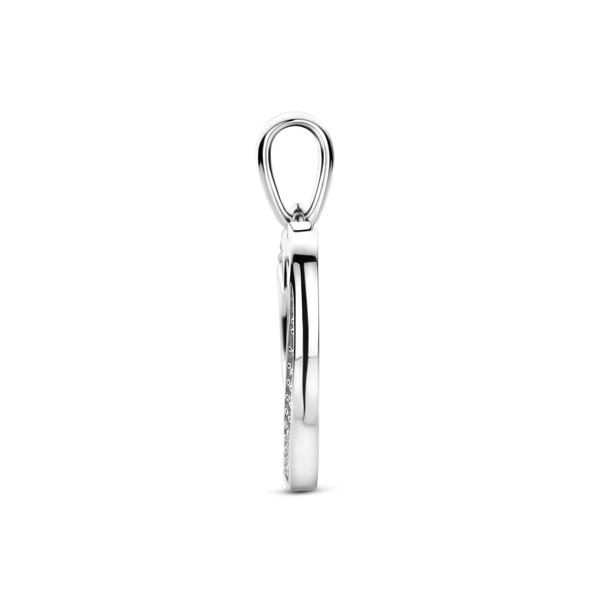 hanger hartje zirkonia 16 mm zilver gerhodineerd
