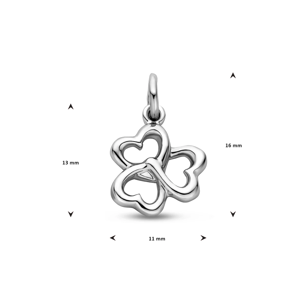 hanger hartjes zilver gerhodineerd