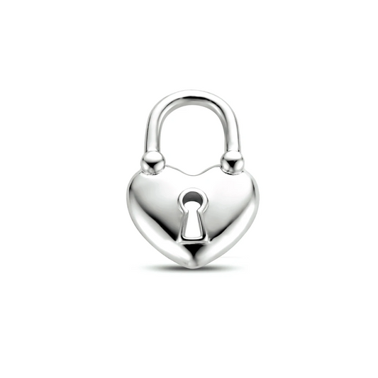 hanger hartje/slotje zilver gerhodineerd