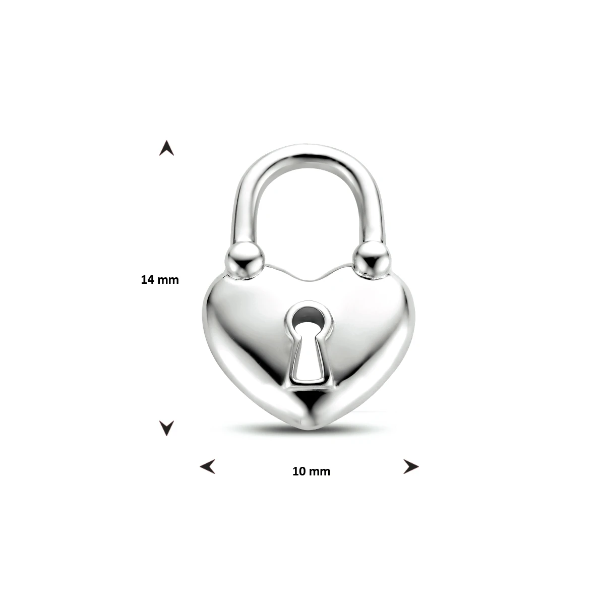 hanger hartje/slotje zilver gerhodineerd