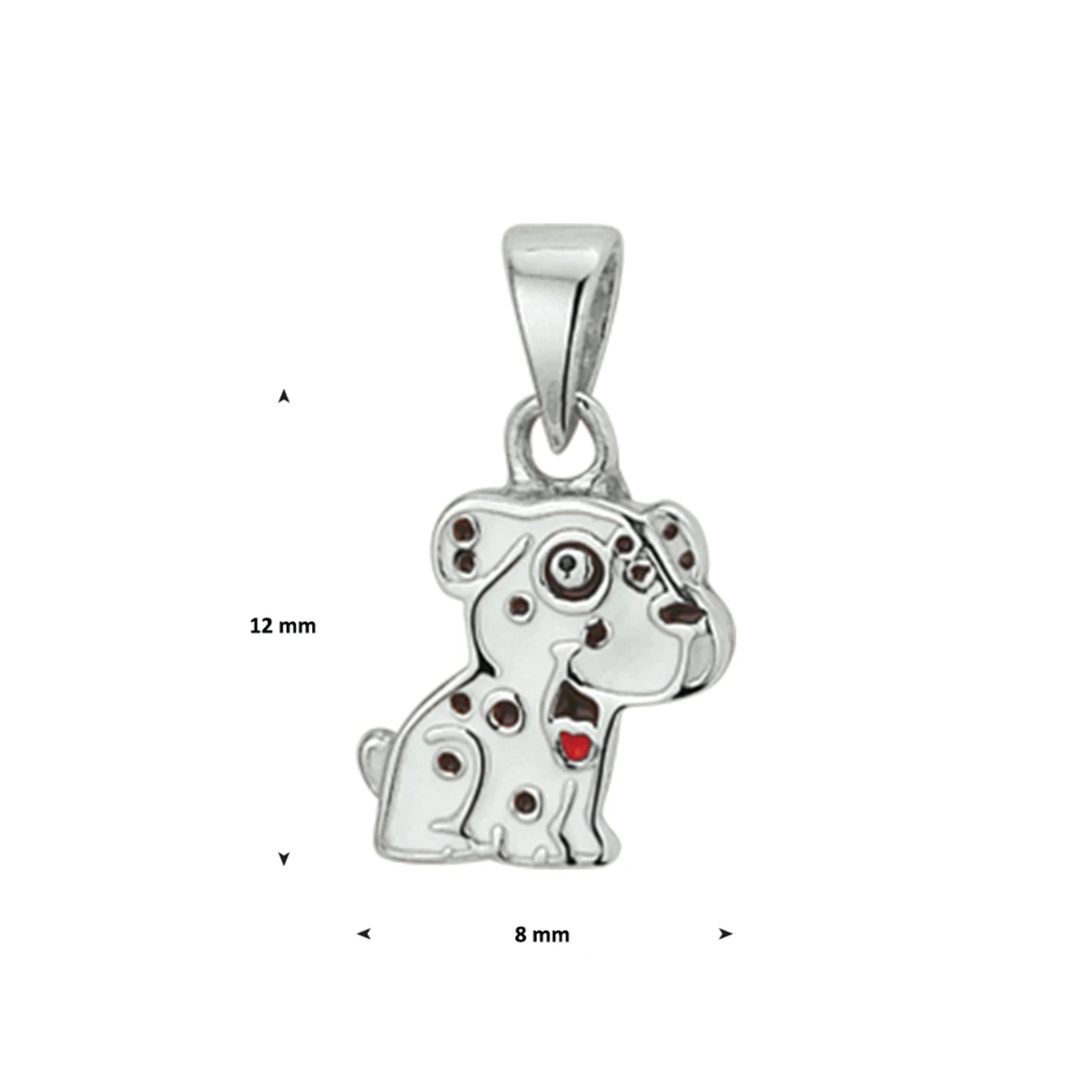 hanger hond 12 mm zilver gerhodineerd