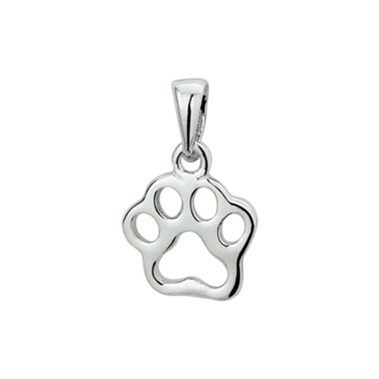 hanger hondenpoot zilver gerhodineerd