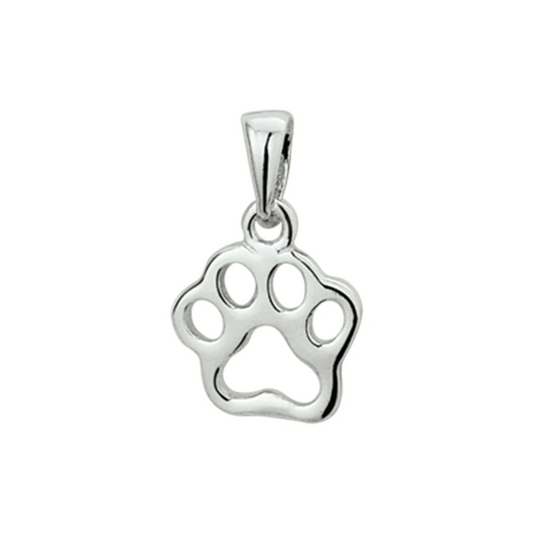 hanger hondenpoot zilver gerhodineerd