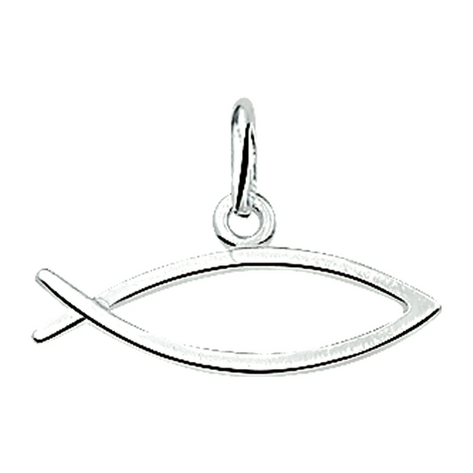 hanger ichtus 10 mm zilver wit
