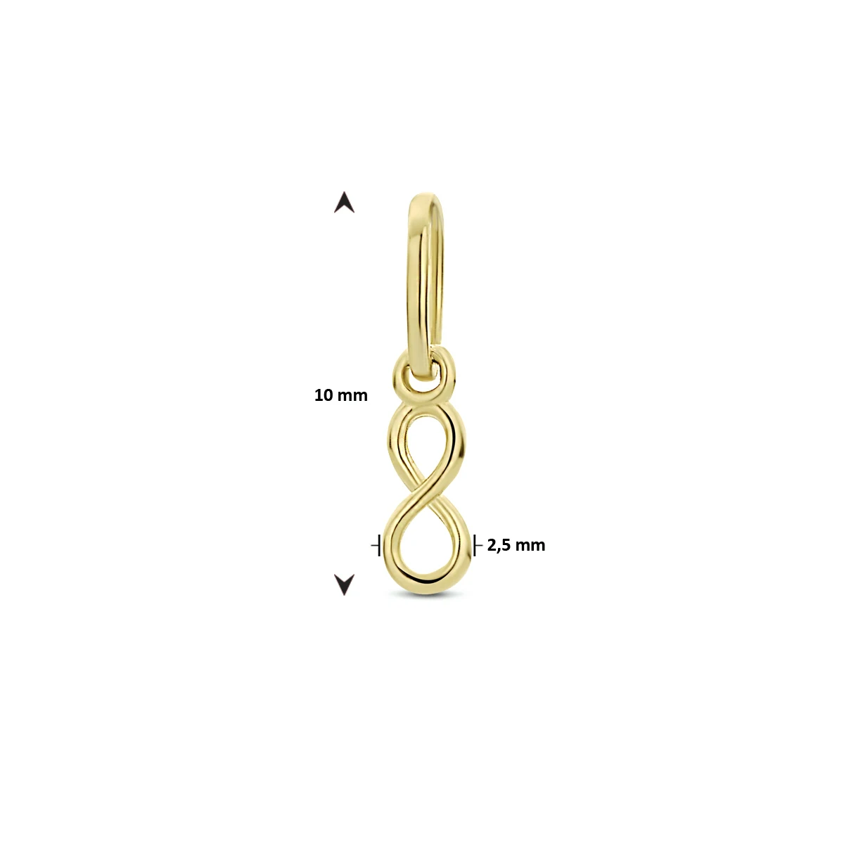 hanger infinity 10 mm 14K geelgoud