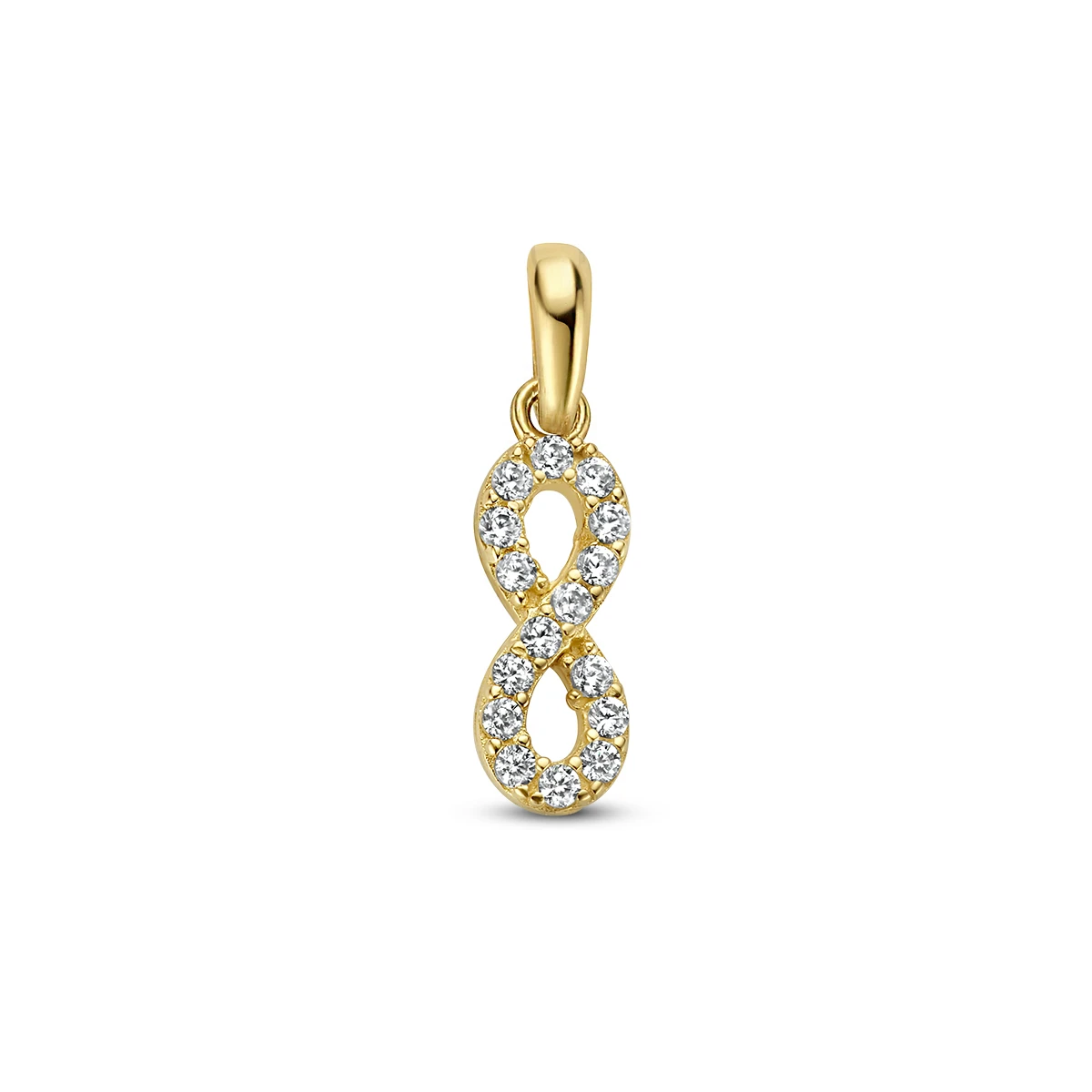 hanger infinity zirkonia 14K geelgoud
