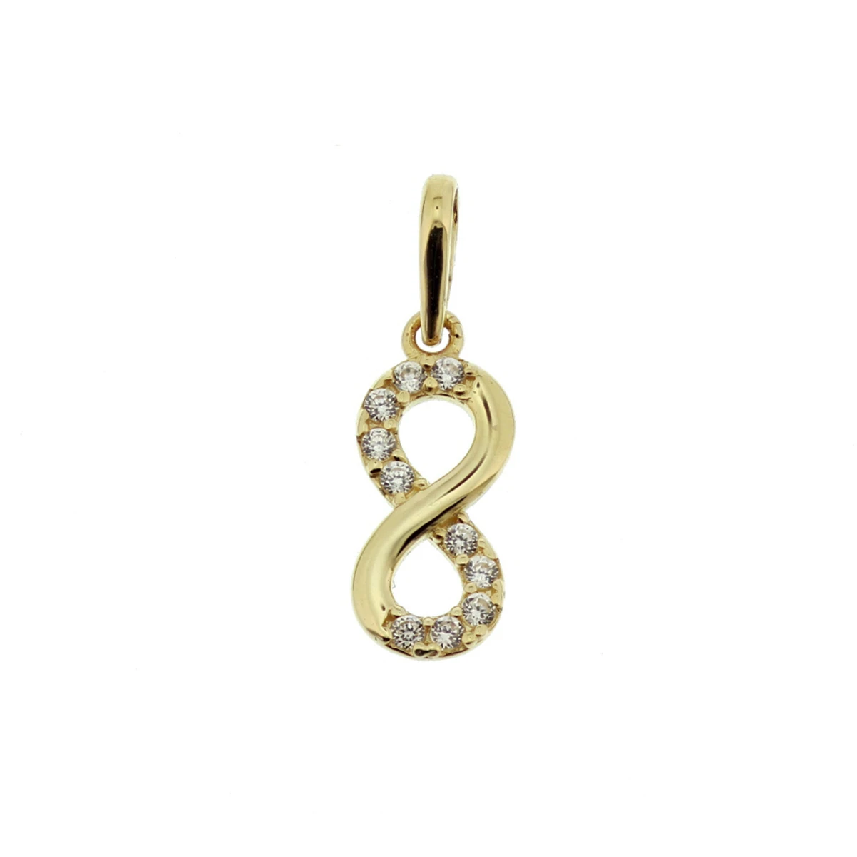 hanger infinity zirkonia 10 mm 14K geelgoud