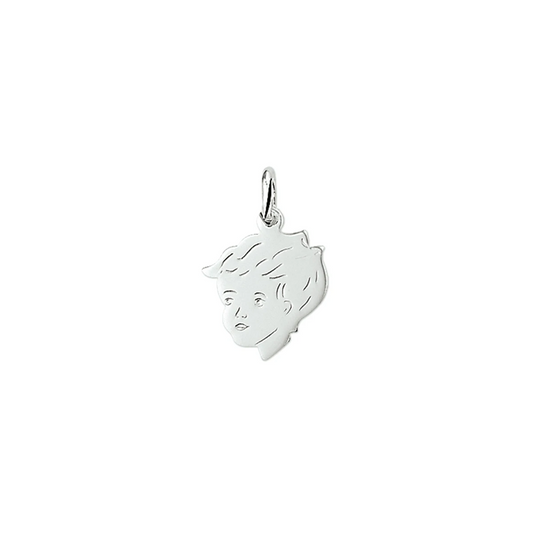 hanger jongen 14 x 17,5 mm zilver gerhodineerd