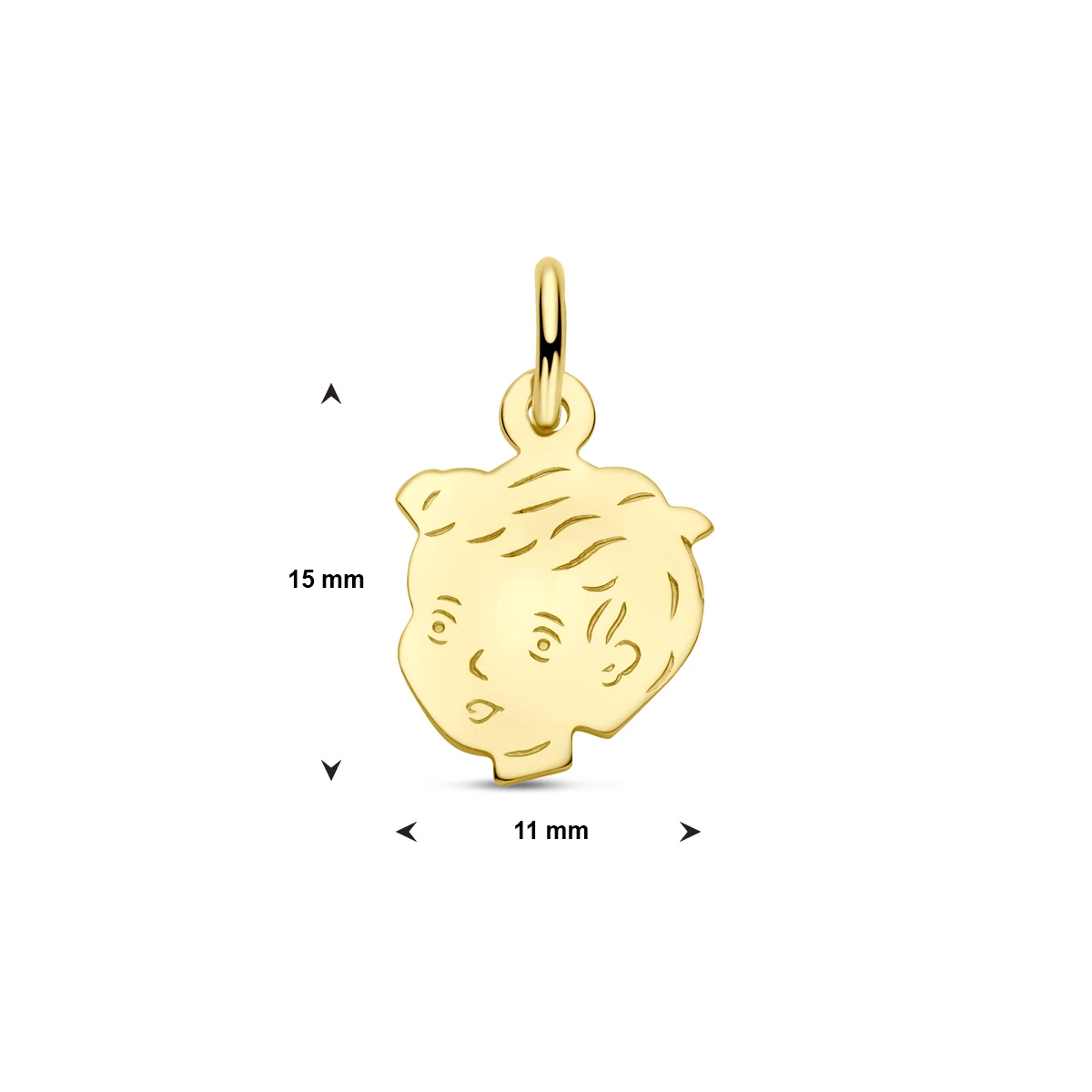 hanger jongen 12 mm 14K geelgoud