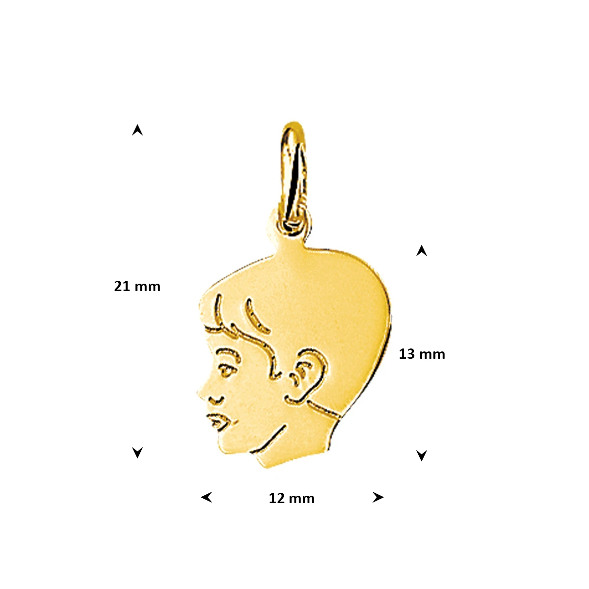 hanger jongen 13 mm 14K geelgoud