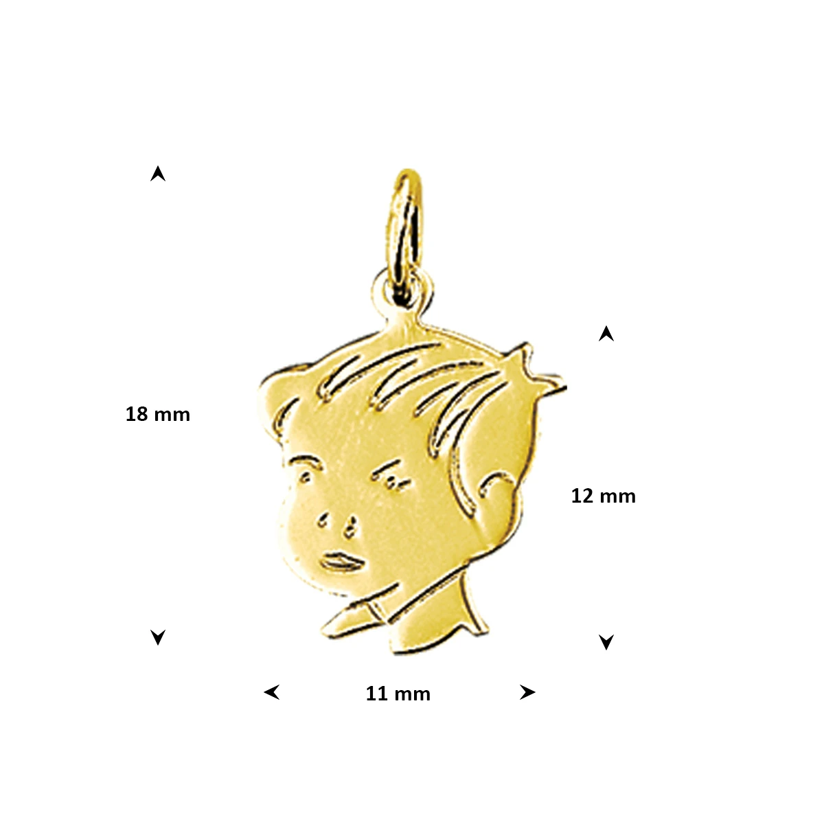 hanger jongen 12 mm 14K geelgoud