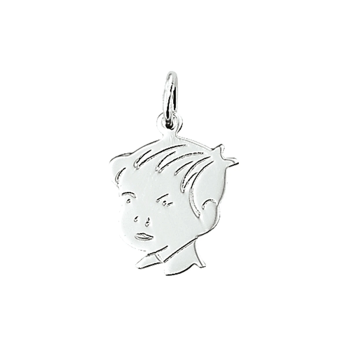 hanger jongen 19 x 14,5 mm zilver wit