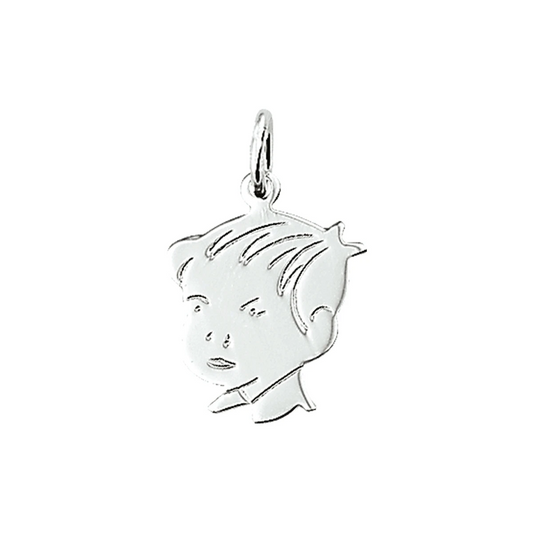 hanger jongen 19 x 14,5 mm zilver wit