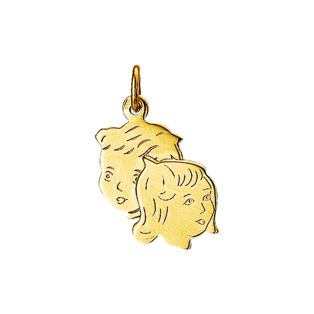 hanger jongen en meisje  20 mm 14K geelgoud