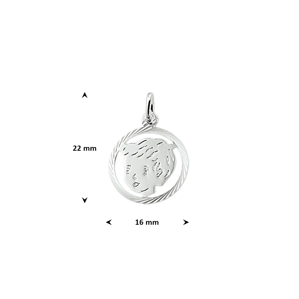 hanger jongen gediamanteerd zilver gerhodineerd