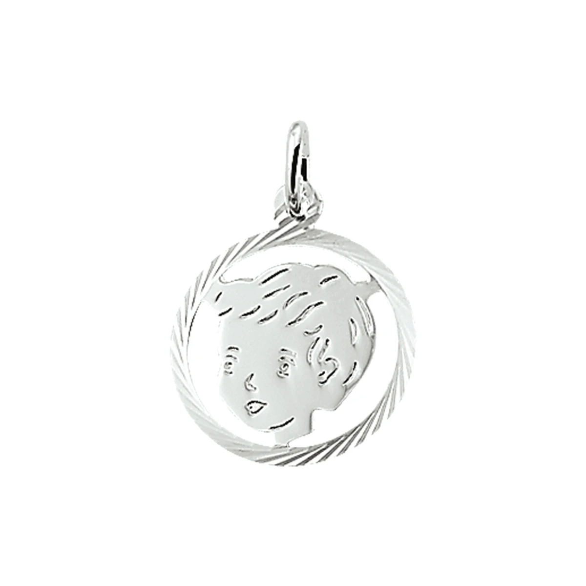hanger jongen gediamanteerd zilver wit