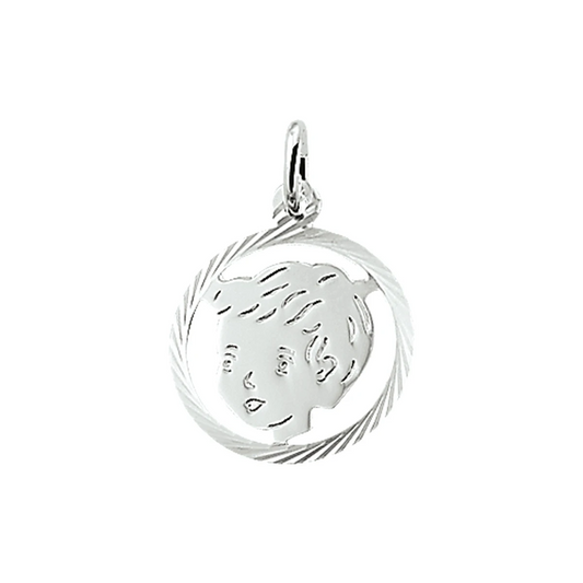hanger jongen gediamanteerd zilver wit