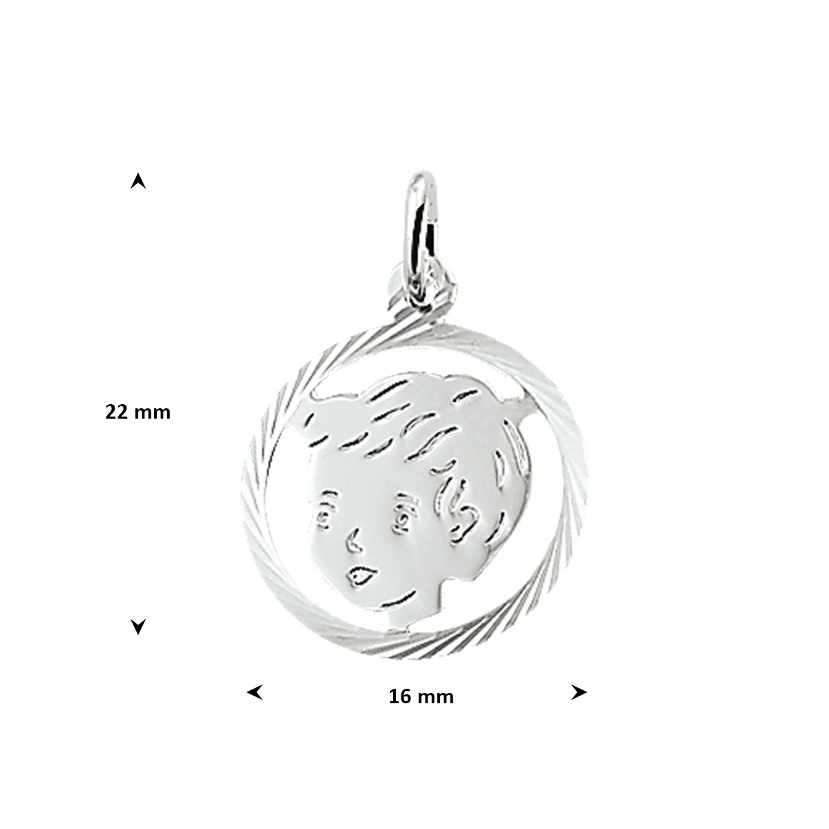 hanger jongen gediamanteerd zilver wit