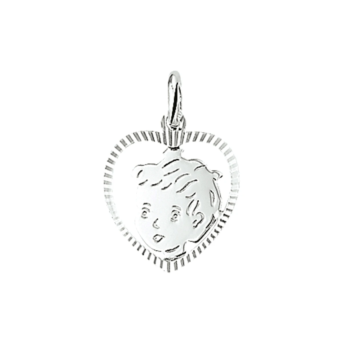 hanger jongen hart gediamanteerd 16,5 x 16 mm zilver wit