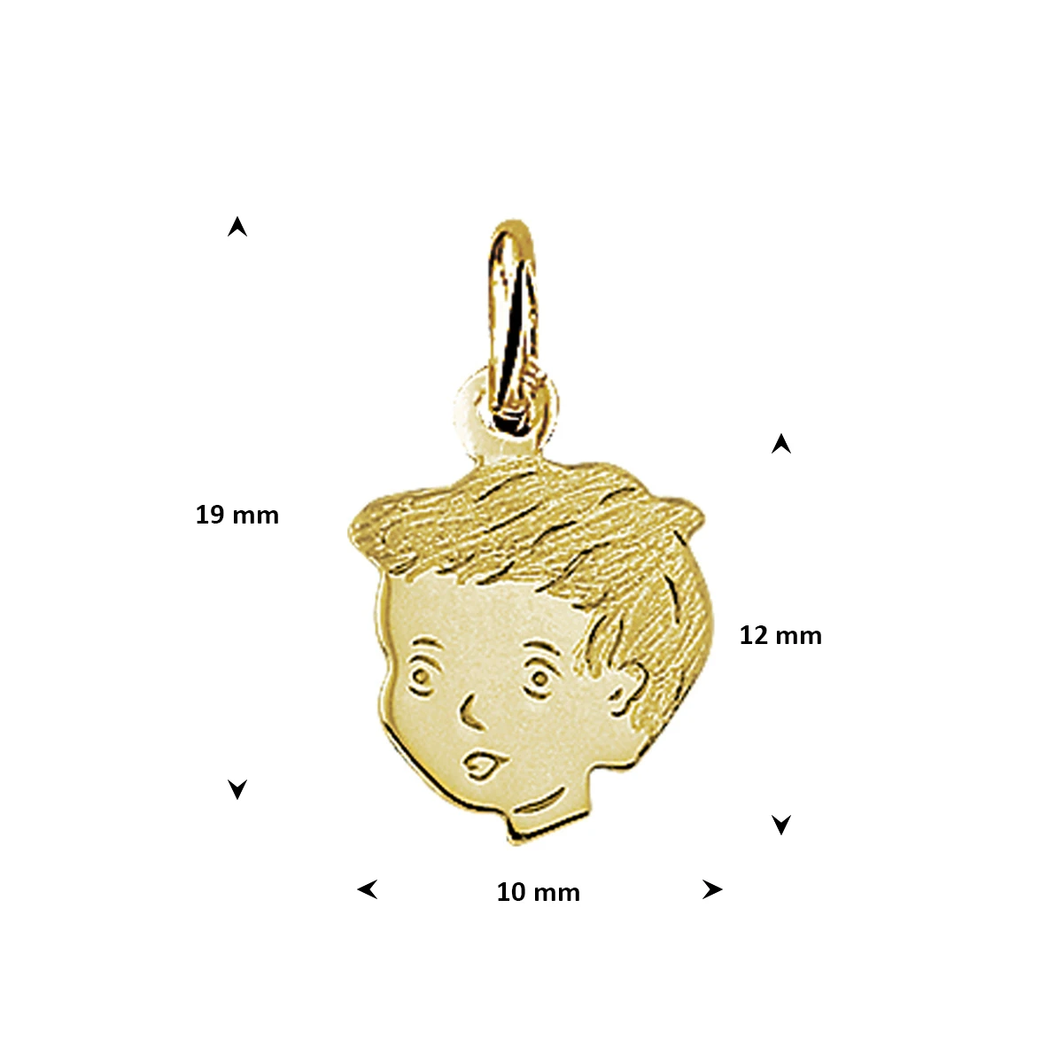 hanger jongen poli/mat 12 mm 14K geelgoud