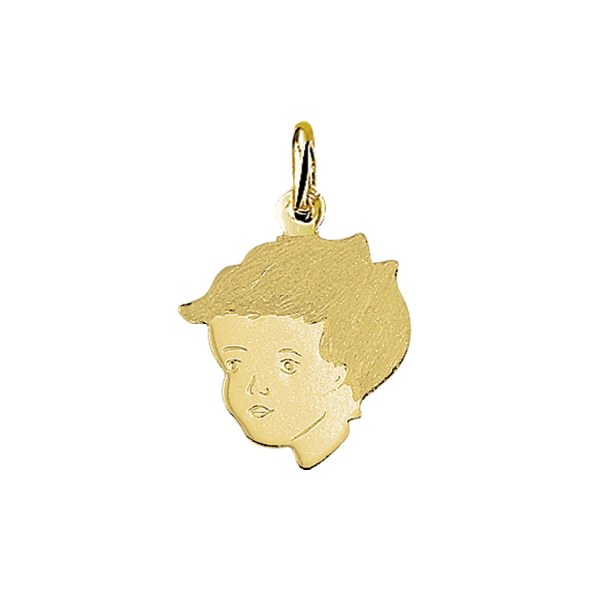 hanger jongen poli/mat 15 mm 14K geelgoud