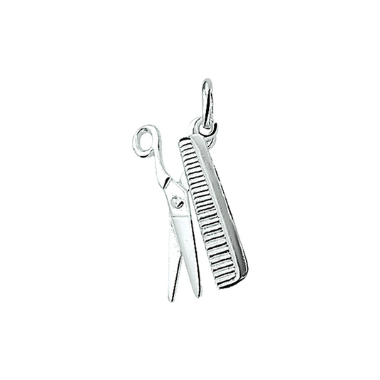 hanger kam en schaar zilver wit